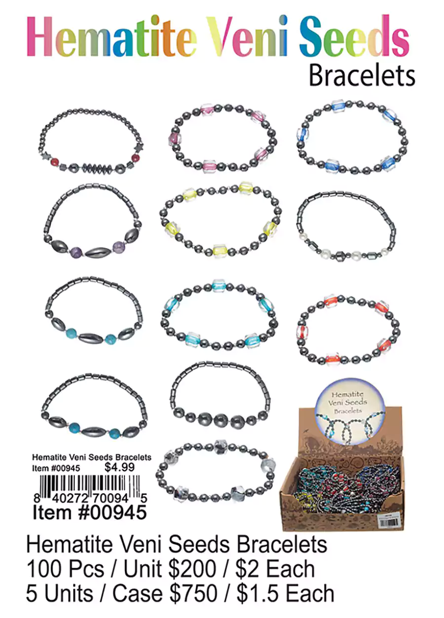 Hematite Veni Seeds Bracelets